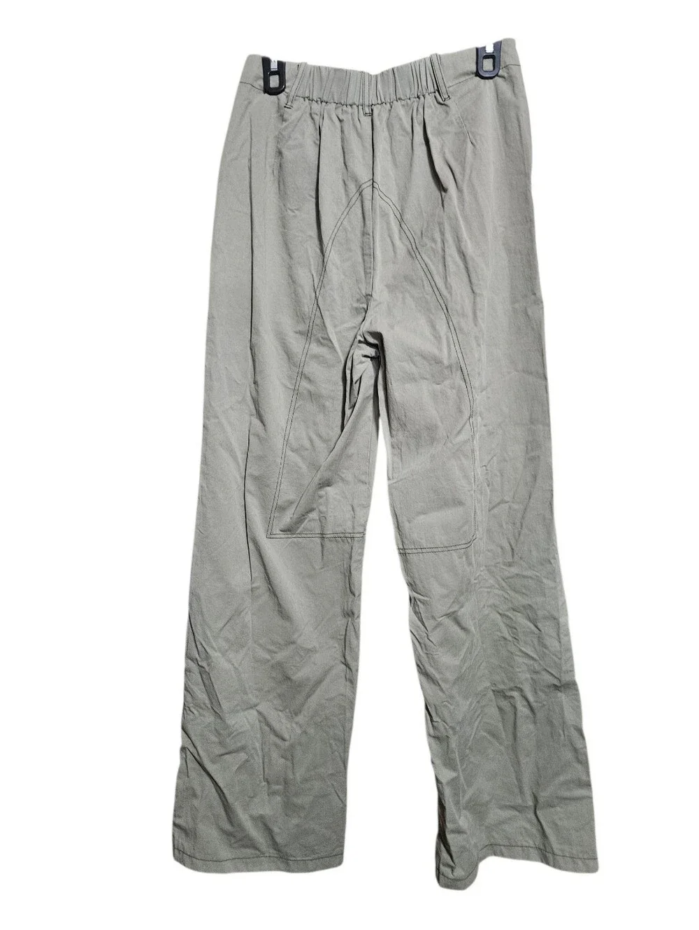 Papermoon Green Wide Leg High Rise Casual Pants Size Medium Zipper Pockets New!